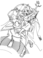 A coloring page of winx club